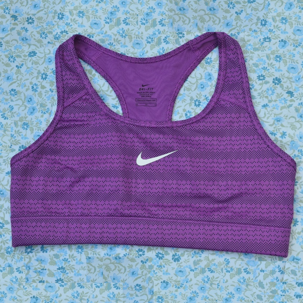 Nike Dri-Fit Sports Bra Bold Berry Dots Purple Med